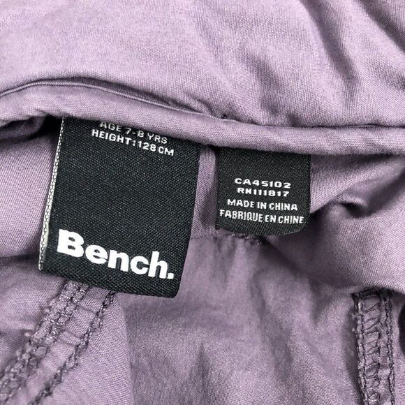 Bench Girl's Size Medium (7/8) Purple Lightweight Jacket Youth Zip Hidden Hood - Picture 9 of 12